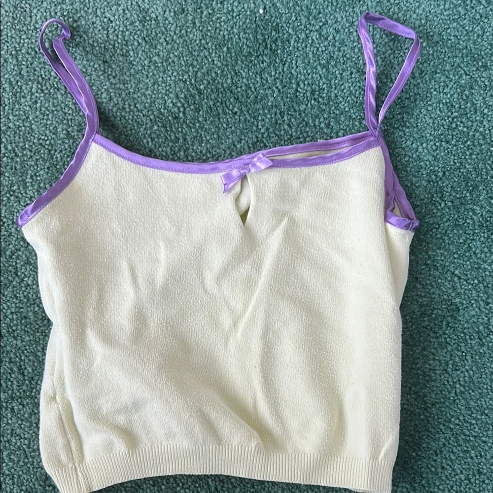 Sisley Purple Camisole with Tie Front and Cut Out
